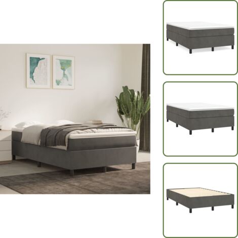 Terciopelo - vidaXL Estructura de cama con somier terciopelo gris oscuro 120x200cm - Cama gris oscuro
