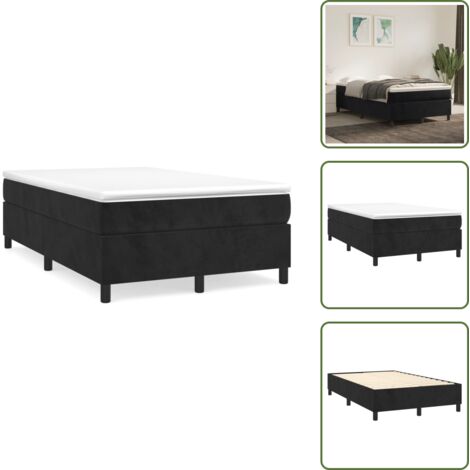 Terciopelo - vidaXL Estructura de cama con somier terciopelo negro 120x200 cm - Cama de dormitorio