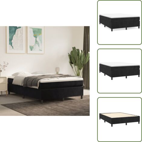 Terciopelo - vidaXL Estructura de cama con somier terciopelo negro 140x190 cm - Cama de dormitorio