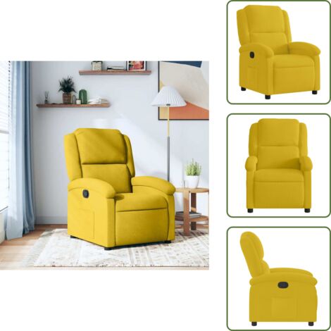 Terciopelo - vidaXL Sillón reclinable terciopelo amarillo - Mango de reclinado