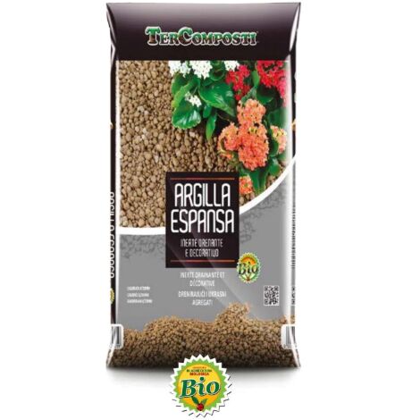 Tercomposti ARGILLA ESPANSA 9/15 mm inerte per Terriccio Idrocultura 10 LT 10 LITRI