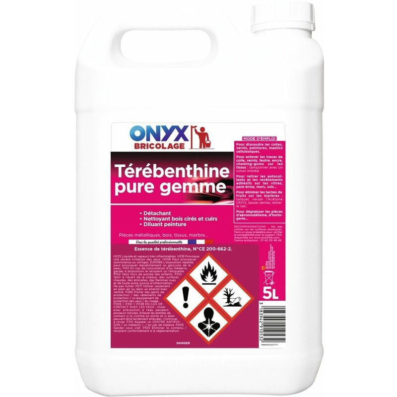 Onyx - Essence térébenthine (pur gemme) bidon 5 litres