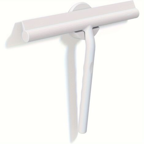 Tergipavimento per doccia in silicone per vetri, finestre, specchi e piano di lavoro - con supporto magnetico, senza foratura, autoadesivo, lavavetri per bagno (21 cm, grigio)