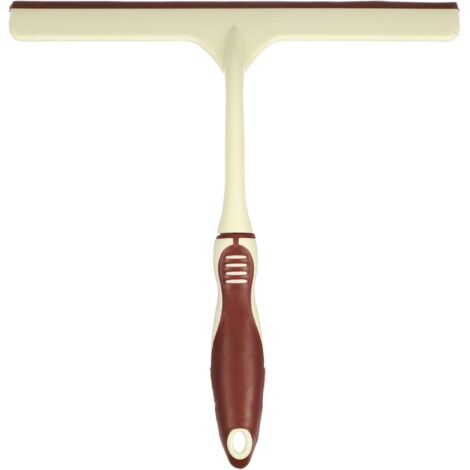 Tergipavimento per doccia lungo 24 cm, strumento per la pulizia della lama dell'acqua, per uso domestico, con foro per la finestra del parabrezza, beige