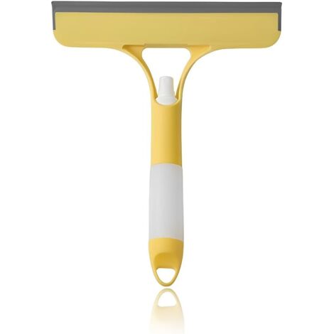 Tergivetro 3 in 1 con spruzzatore integrato, detergente in spugna e lama in silicone, tergivetro per doccia, per doccia, bagno, specchi, pulizia di finestre, piastrelle (25,7 x 21,5 cm)