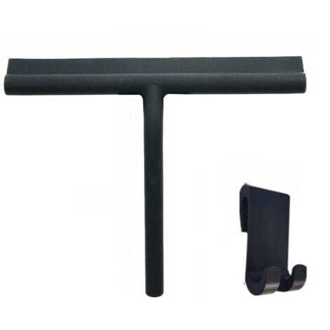 Tergivetro in silicone per porte e finestre in vetro - Tergivetro per vetri impeccabili - Senza fori, supporto incluso 28 cm (nero)
