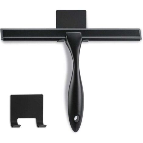 Tergivetro per doccia - 25,4 cm - Nero opaco - Tergivetro multifunzionale in acciaio inox per bagno, porte della doccia, specchi, piastrelle e finestrini dell'auto - 100% antigraffio