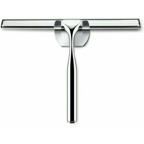 Tergivetro per doccia in acciaio inox - 25 cm - Con bordo in silicone - Per bagno, specchi, finestre, piastrelle, vetro