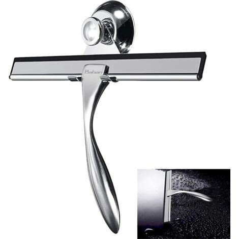 Tergivetro per doccia in acciaio inox, tergivetro per finestre, lavavetri per uso domestico, lama in silicone, tergivetro per finestre del bagno, 25 x 17 cm