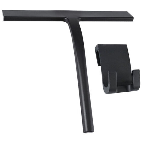 Tergivetro per doccia in silicone nero largo 21 cm - con gancio - Tergivetro per bagno che non rimuove residui