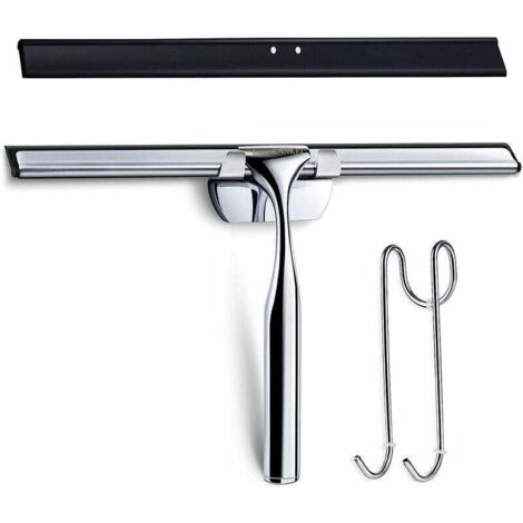 Tergivetro per doccia. Tergivetro per doccia in acciaio inox con bordo in gomma, include 1 bordo di ricambio e 1 gancio.