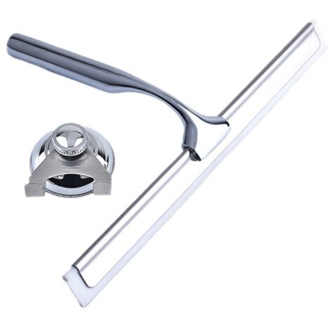 Tergivetro/pulisci doccia con supporto a parete per montaggio adesivo, 27 cm / 270 mm, cromato, D1015