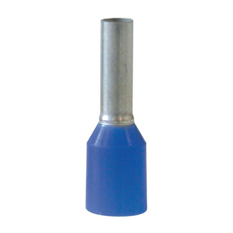 

Manguito terminal de cable L.L1 / L2 14.0 / 8.0mm azul con collar de cobre 2.50 (AWG 14) mm² 100pcs / bolsa.