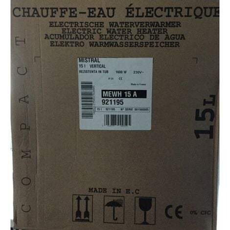 TERMAL 921195 - Chauffe-eau électrique vertical 15L 1600W 230V