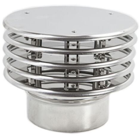 TUTTACASA Terminaison a' lamelles en acier inoxydable Aisi 304 de 8 cm de diame'tre livre'e sans joint de protection des fume'es