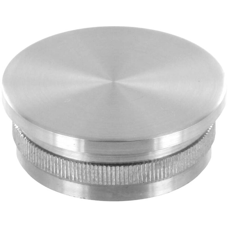 Inox Design - Terminaison Plate pour Tube Diam 42.4mm, épaisseur 2mm, inox Brossé 4,2