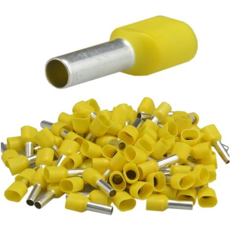 Terminal aislado de doble manga 2X6.0/14 amarillo (100 uds.)