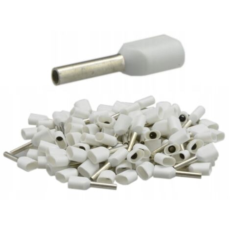 Terminal aislado doble funda 2x0,75/8 blanco (100 uds.)