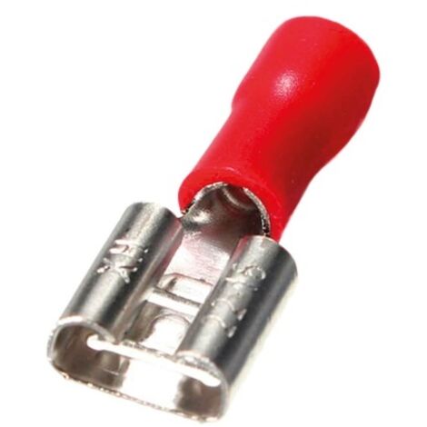 Terminal aislado enchufable hembra plano 7,4/1,5mm Rojo 50 uds