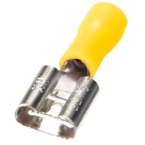 Terminal aislado enchufable hembra plano 7,4/4-6mm Amarillo 50 uds