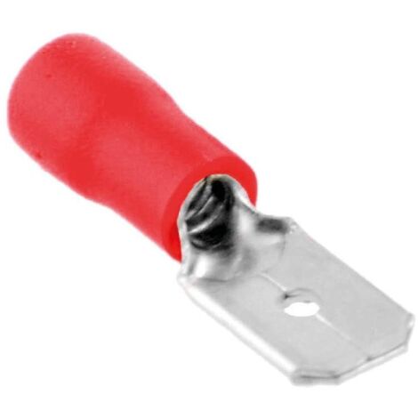 Terminal aislado enchufable macho plano 4,75/1,5mm Rojo 50 uds