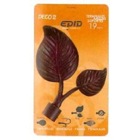 Terminal barra cortina Nilo EPID 19 mm derecho metal negro