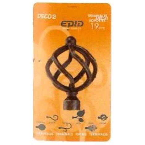 Terminal Barra Cortina Volga EPID 19mm Metal Burdeos