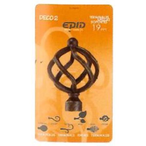 Terminal Barra Cortina Volga EPID 19mm Metal Crema