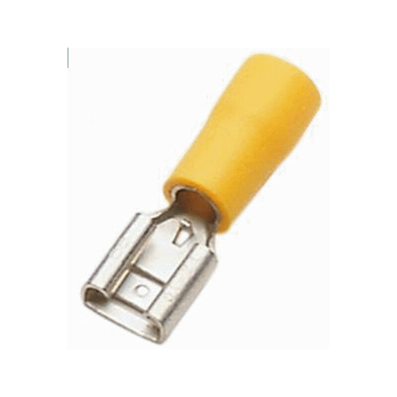 

Terminal eléctrico hembra de 9,8 mm con aislamiento plano, amarillo (Juego de 20)