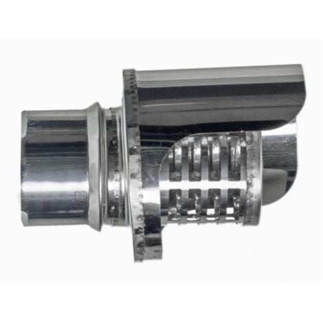 Terminal estufa pellet horiz Ø80mm inox antilluvia exojo