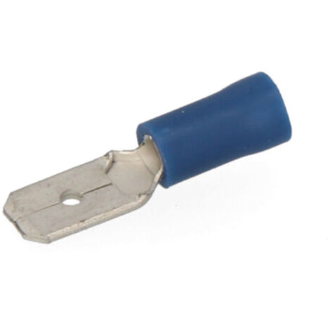 Terminal faston preaislado macho 6,3 mm, blister 10 uds