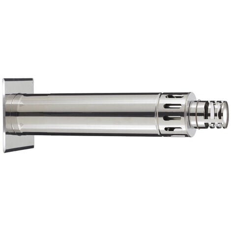 Terminal horizontal inox - PGI pour poêles à Pellets - Diamètre 80/130 - réglable de 42 à 72 cm