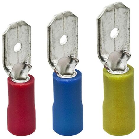 Terminal preaislado faston macho AFM 6/6.3 amarillo 5 uds