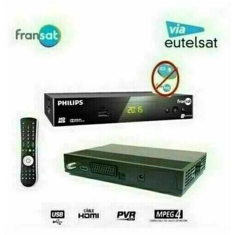 Terminal RECEPTEUR SATELLITE EUTELSAT PHILIPS DSR3031F FRANSAT+HDMI (VENDU SANS CARTE) + CABLE 12V