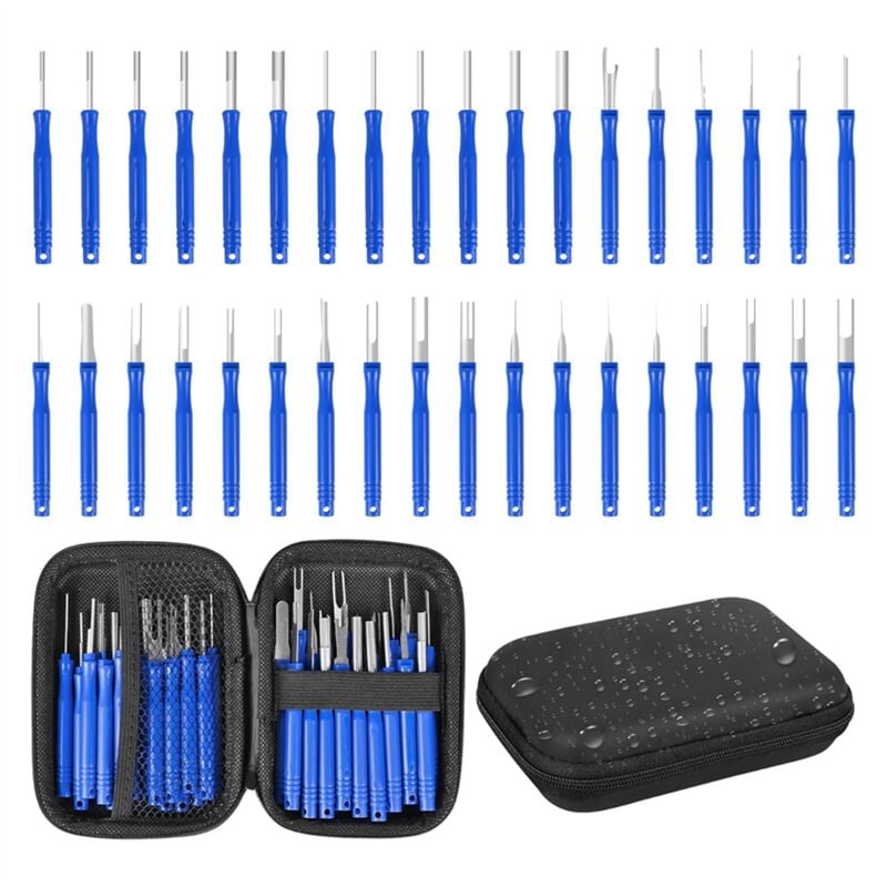 Image of Terminal Removal Tool Kit 36-tlg. Depinning Elektrischer Steckverbinder Pin Extractor Set Blau