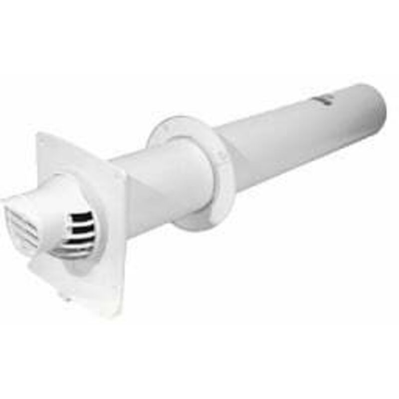 Terminal horizontal Rolux Condensation ø 60/100mm longueur 800mm excentrique blanc