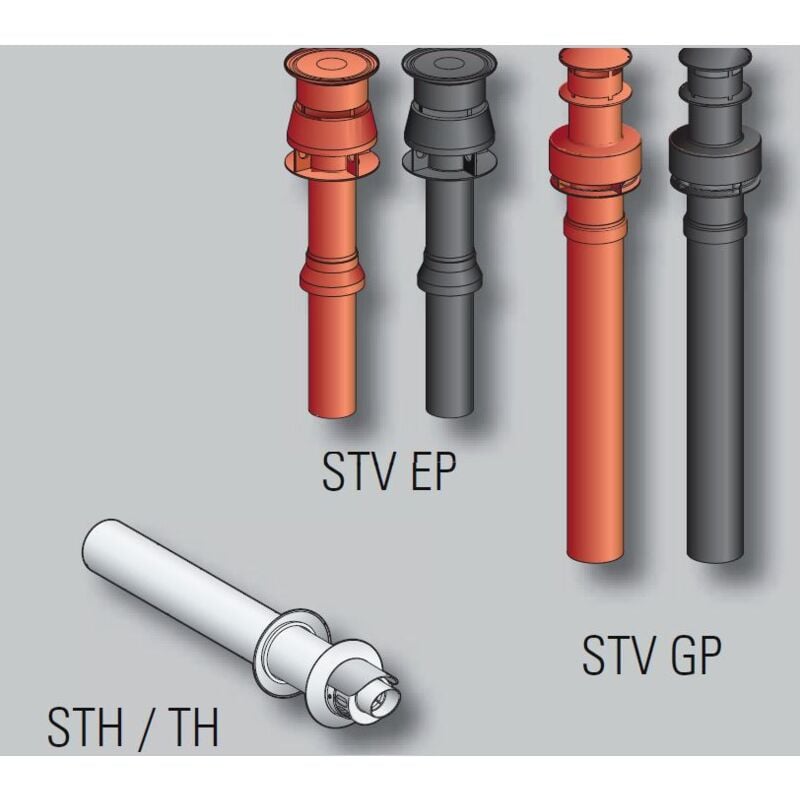 Terminal condens - stv 80/125 gp b (brique) - Vertical - Diamètre : 80/125