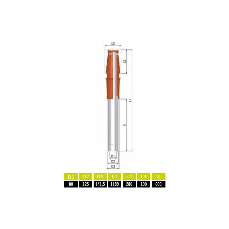 Terminal de toiture brun orangé t.e.n, diamètre 80/125