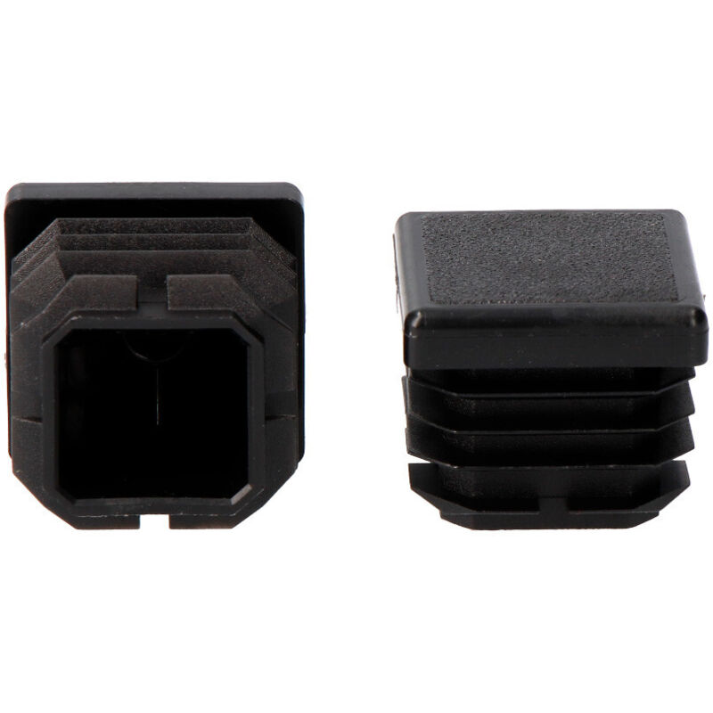 Punta retrattile nera con ali quadre 35x35mm