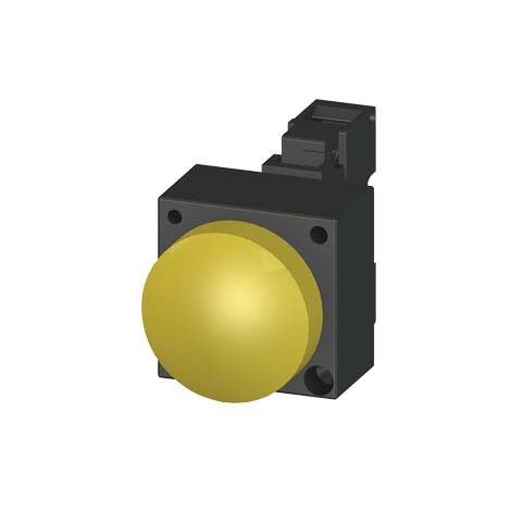 Terminale a vite con portalampada giallo, 22mm in plastica tondo