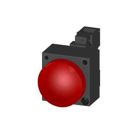 Terminale a vite con portalampada rosso 22mm in plastica tondo luce di indicazione con lente liscia non illuminata con portalampada BA 9 S