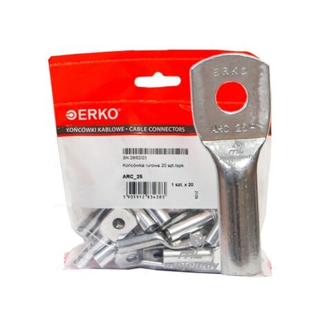 Terminale ad occhiello tubolare in alluminio ARC 8-25 20 pz Erko