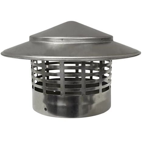 MBM Terminale di estrazione fumi con tappo di ventilazione in acciaio inox SUS304, diametro 150mm