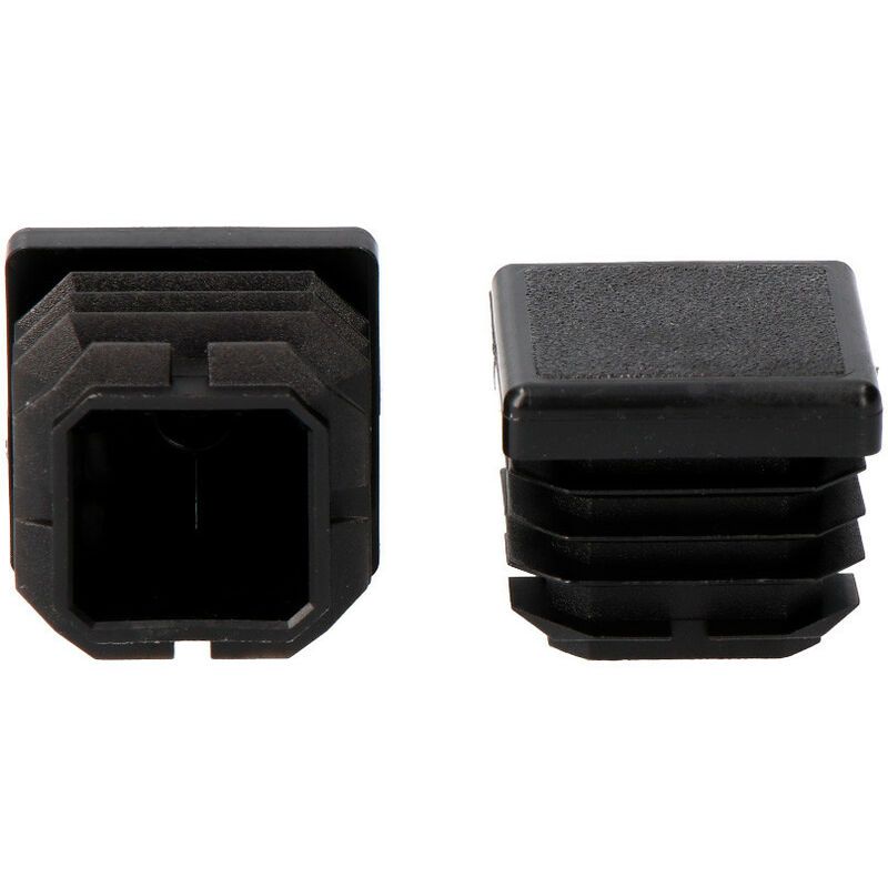 Punta retrattile nera con ali quadre 20x20mm