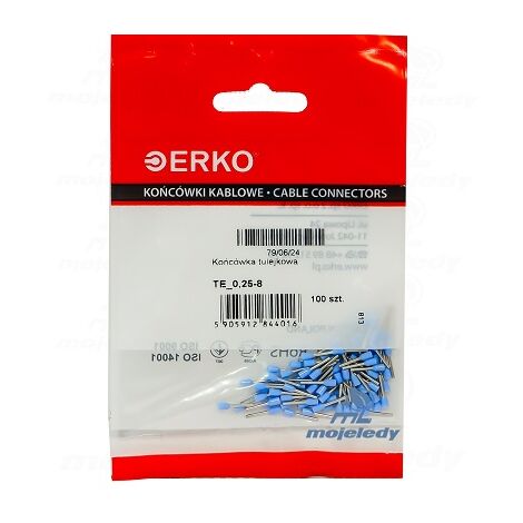 Terminale isolato TE 0,25/8 100 pz blu ERKO