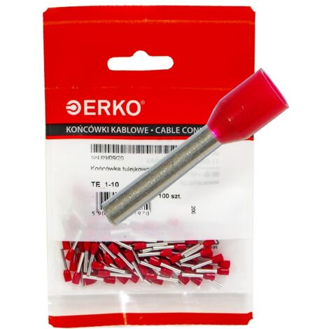 Terminale isolato TE 1/10 100 pz rosso ERKO