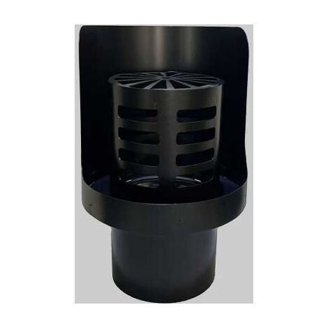 TERMINALE ORIZZONTALE A GRIGLIA INOX VERNICIATO  DM 80 M.     MADE IN ITALY