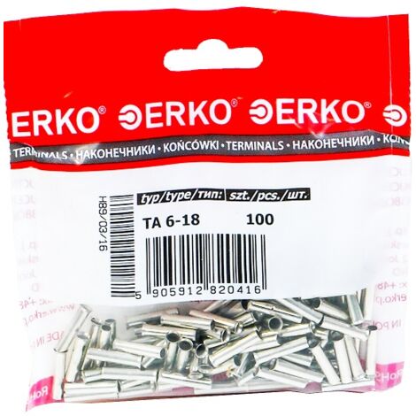 Terminale puntalino non isolato TA 6/18 ERKO 100 pz