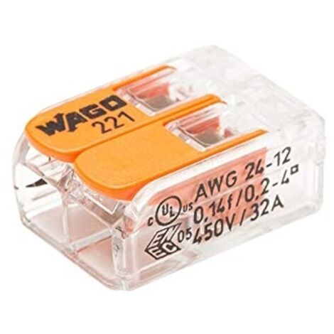 TERMINALES DE CONEXIÓN AUTOMÁTICA WAGO BOTE DE 15 TERMINALES 2 ENTRADAS S221 WAG009454