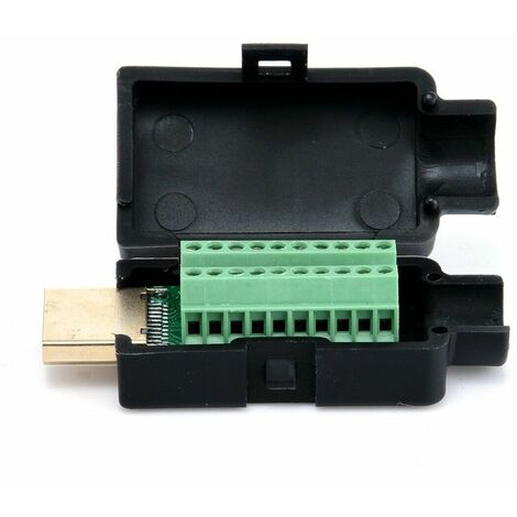 Terminales de desconexión de enchufe HDMI 19P Conector sin soldadura con kit de cubierta negra macho